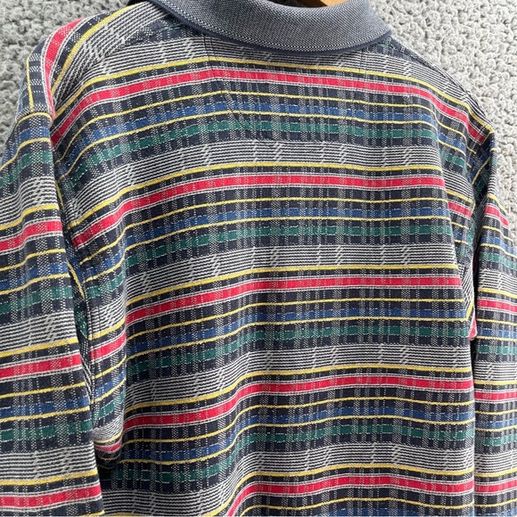 Vintage 90s Jockey Original Red Striped Plaid Long Sleeve Men's Shirt Size Small - Picture 7 of 10